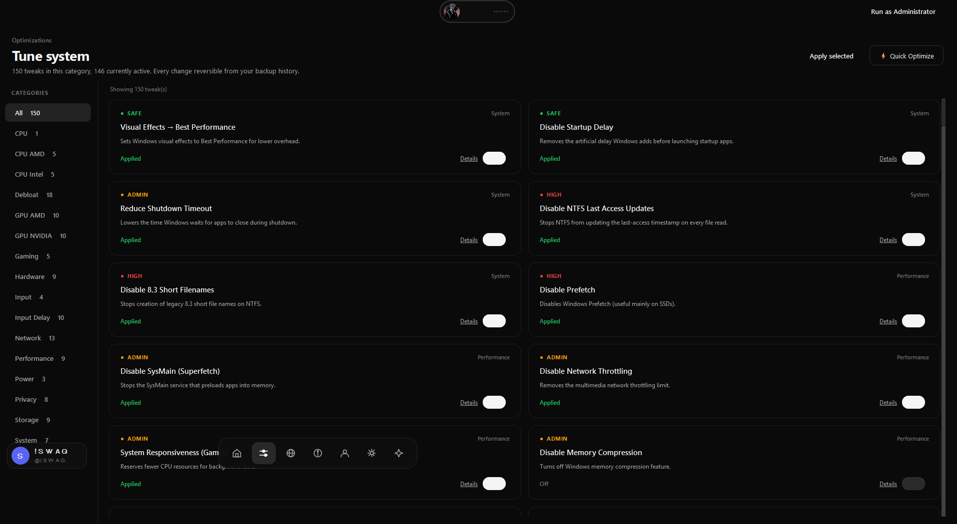 Tweaks